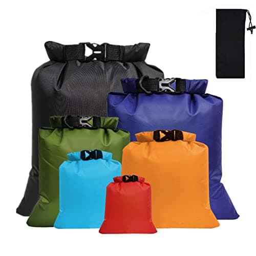 Image of CNMTCCO Waterproof Dry Bag Set 6 Pcs,Lightweight Drybag Canoe Bags with 1.5L, 2.5L, 3L, 3.5L, 5L, 8L Waterproof Bag for Kayaking Rafting Boating Hiking Camping Travel Backpacking