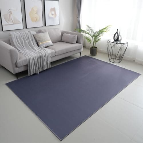 Image of viceroy bedding PLAIN NON SLIP Modern Rugs Living Room Carpet Mat For Bedroom Large Area Rug Hallway Kitchen Extra Large Size Low Pile Flat Weave (Grey, 60 x 110 cm)