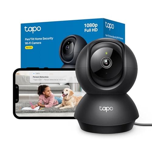 Image of Tapo C201 Pan/Tilt Indoor Camera House Security Camera, WiFi Camera, No Monthly Fee, AI Detection, Dog Camera, Baby Camera Monitor, 1080p Full HD, 360° View, Night Vision, Works with Alexa & Google