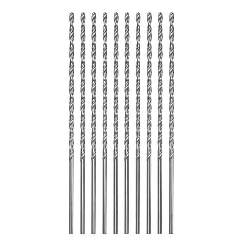 Image of sourcing map 10pcs Extra Long Drill Bits, 2.5mm HSS Drill Bit with High Speed Steel Straight Shank 120mm Length for Metal Woodwork Plastic Aluminum Alloy