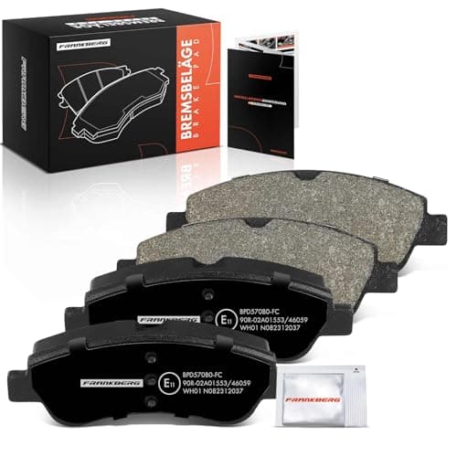 Image of Frankberg Brake Pad Set incl. 4x Pads Front Compatible with Corsa F P2JO 208 I CA CC 2008 I CU 207 WA WC C3 II SC Replace# 3649088, 1611140680