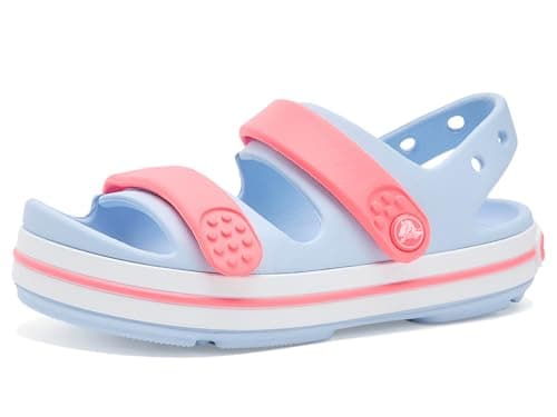 Image of Crocs Unisex Kids,Crocband Cruiser Sandal T, Blue Frost/Guava, 10 UK Child