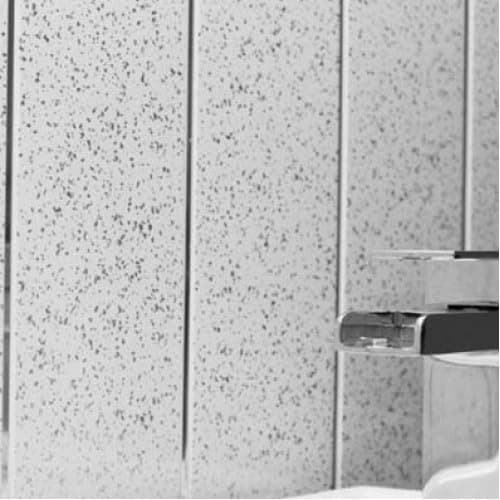 Image of 4 x White Sparkle Silver 2 Strip Shower Wall Panels 250mm x 2700mm x 5mm, Easy to Install 100% Waterproof & Heat Resistant PVC Ceiling Panels