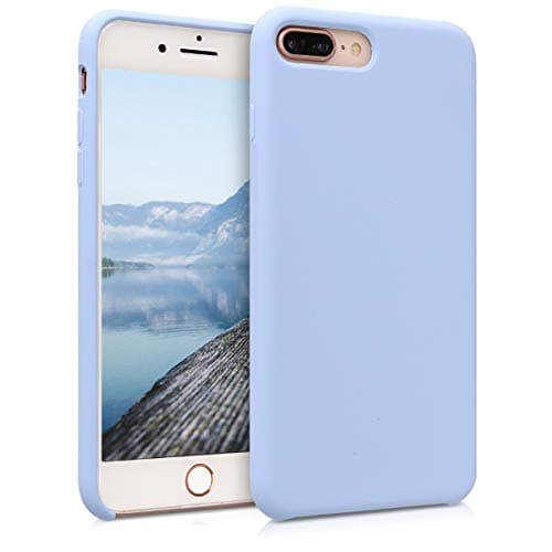 Image of kwmobile Case for Apple iPhone 7 Plus/iPhone 8 Plus Case - Soft Cover - Shockproof Silicone - Wireless Charging Light Blue