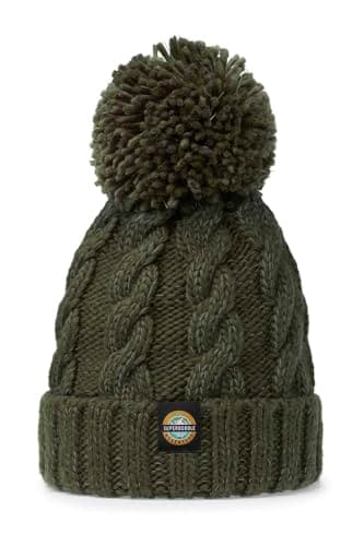 Image of Greenland Cable Knit Unisex Reflective Super Bobble Hat Navy