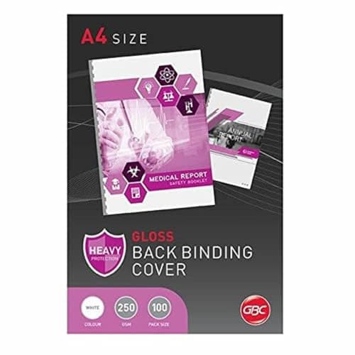Image of Rexel CE020071 Binding Covers Plain 250gsm A4 Gloss , White (Pack 50x2)