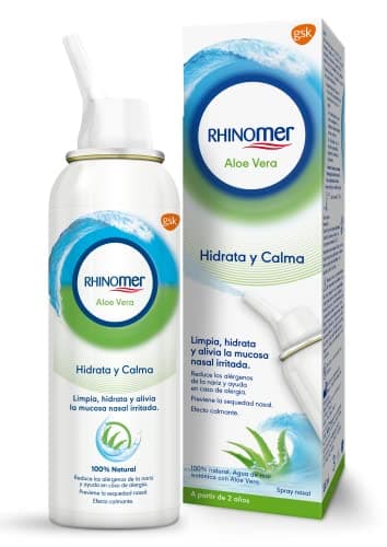 Image of RHINOMER Nasal Spray 100% Sea Water with Aloe Vera, Soft Spray for Adults and Children from 2 Years, 100 ml