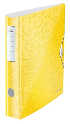 Image of Leitz A4 Lever Arch File Active, Yellow, Curved spine 65mm width, Elastic fastening, Light polyfoam, WOW Range, 11070016