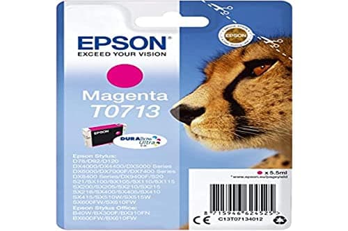 Image of EPSON T0713 Cheetah Magenta, Genuine, DURABrite Ultra Ink