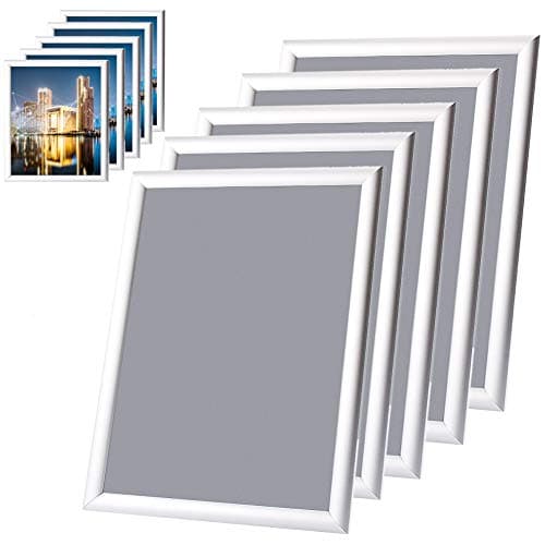 Image of Snap Picture Frames, 5 Pieces Clip Picture Photo Display Holders Aluminium Waterproof PVC Cover Notice Sign Board on Wall for Home Office Use (A3)