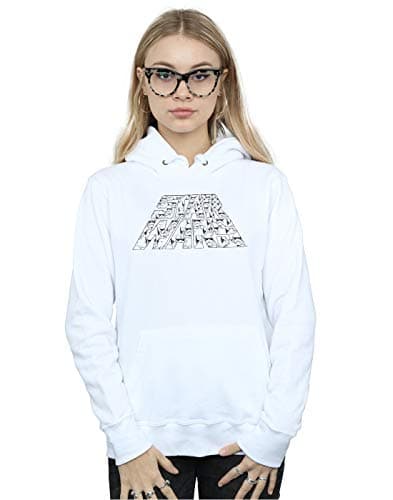Image of Absolute Cult Star Wars The Rise Of Skywalker Trooper Filled Logo Women's Hoodie White Small