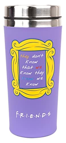 Image of FRIENDS Travel Mug - 450ml/15.5oz - BPA Free Double Wall Stainless Steel Thermal Insulated - Temperature Control for Up to 8 hrs Central Perk Gift for Women