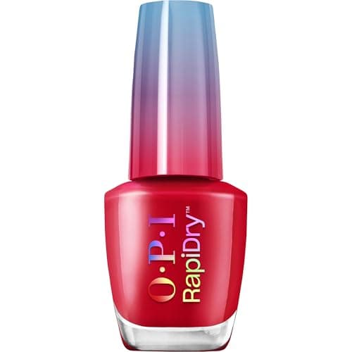 Image of OPI RapiDry™ Quick-Dry Lacquer - Secs Appeal Red Nail Polish - Vegan, Fast Drying & Smudge-proof in 60 Seconds (9ml)