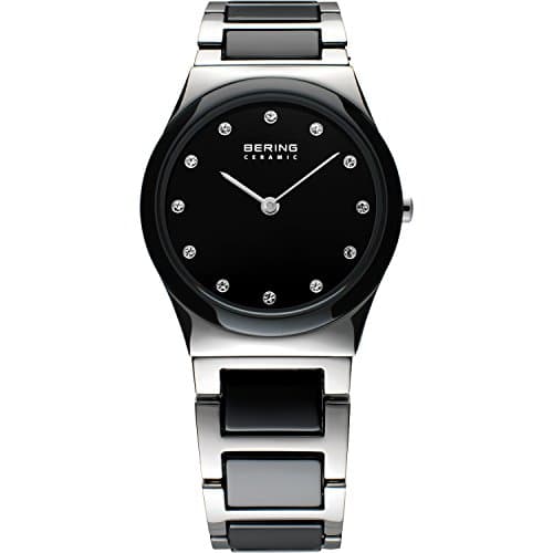 Image of BERING Women Analog Quartz ceramic collection Watch with stainless steel/Ceramic Strap and Sapphire Crystal 32230-742