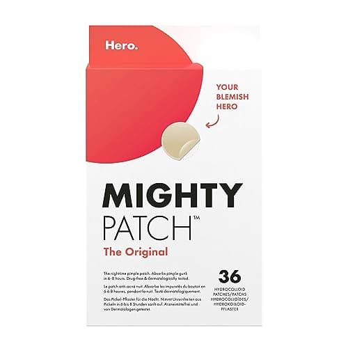 Image of Mighty Patch Original Spot Patches by Hero Cosmetics, Day & Night Time Acne Treatment, Clear Spot Remover Hydrocolloid Patches, Anti Acne Dots, Spot Treatment Pimple Stickers - 36 Patches