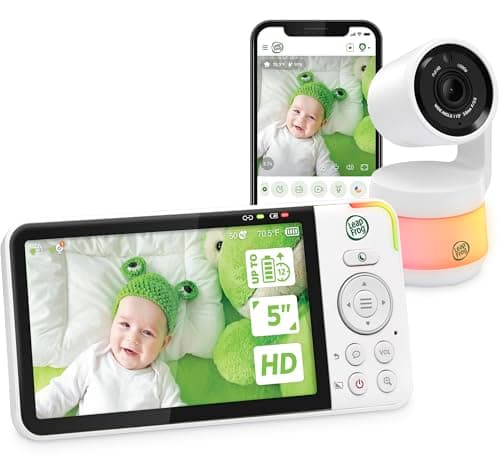 Image of LeapFrog LF925HD 1080p WiFi Remote Access Baby Monitor, 360 Pan & Tilt Camera, 8X Zoom, 5 720p HD Display, Color Night Light, Color Night Vision, Two-Way Intercom, Smart Sensors
