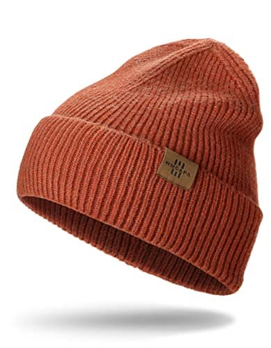 Image of Wmcaps Knit Beanie for Men, Stretchy Soft Warm Daily Cuffed Winter Hats, Unisex Comfortable Wooly Beanie Gifts for Men/Him/Dad (Claret)