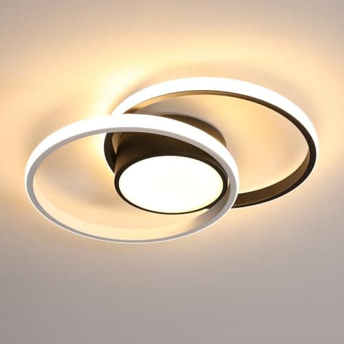Image of Comely LED Ceiling Lights, Modern LED Ceiling Lights 42W 3084LM, Warm Light 3000K, Round Ceiling Lighting for Bedroom Hallway Balcony Corridor (Black) (Dia 40cm)
