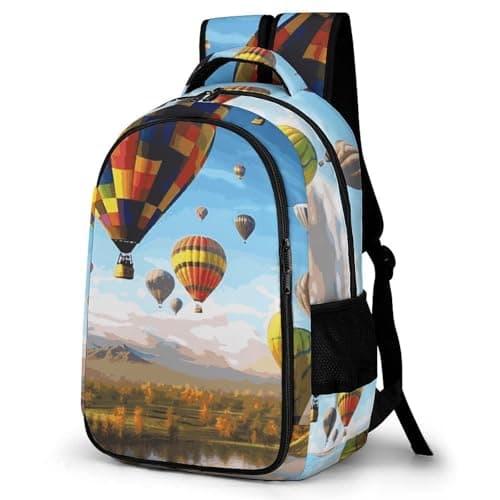 Image of BVNMT Backpack Travel Backpack Lightweight Bookbag Laptop Backpack for Work, Hot Air Balloons, One Size