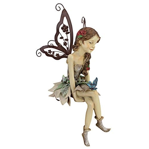 Image of Design Toscano HF326063 Fannie the Garden Fairy Sitting Statue, 30.5 cm, Polyresin, Full Color