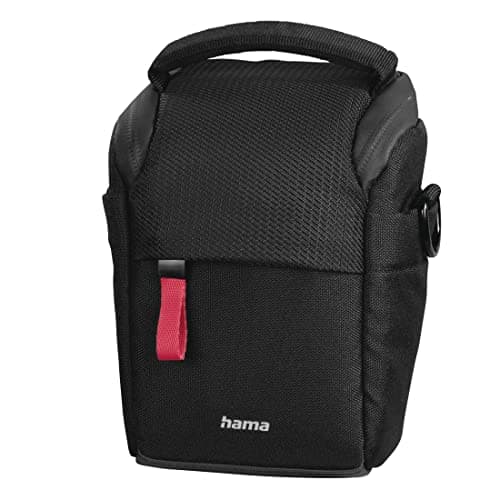 Image of Hama Matera 90 Camera Bag Compact Camera Bag for Belt Loop Camera Bag for Digital Camera and Accessories Shoulder Bag with Shoulder Strap and Accessory Compartments Recycled PET Black, Black, 8 x