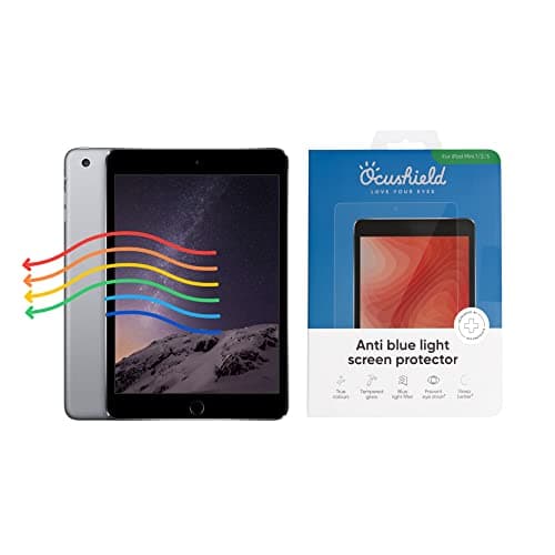 Image of Ocushield Anti Blue Light Screen Protector for iPad Mini 1 | 2 | 3 7.9" - 9H Tempered Glass Filter Blocks UV & Blue Light, Anti-Glare, Anti-Bacterial, Designed by UK Optometrists