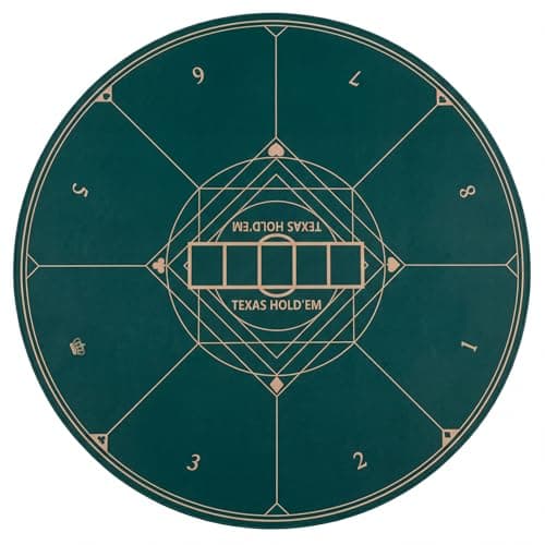 Image of GYMAX 100/120/140cm Foldable Poker Table Top, 8-Player Professional Texas Holdem Poker Table Mat Layout with Anti-Slip Rubber Base & Carrying Bag, Poker Card Table Topper for Party (100cm/39 Inches)