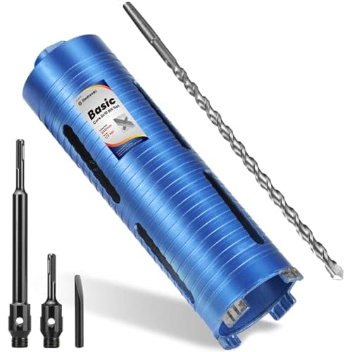 Image of DaduoRi 76mm x 240mm Long Core Drill Bit Set with 240mm,110mm SDS Plus Adaptor & Centre Pilot Bit,Diamond Core Drill Set for Brick Block Masonry Stone,1/2 BSP Thread(For hole 75mm)