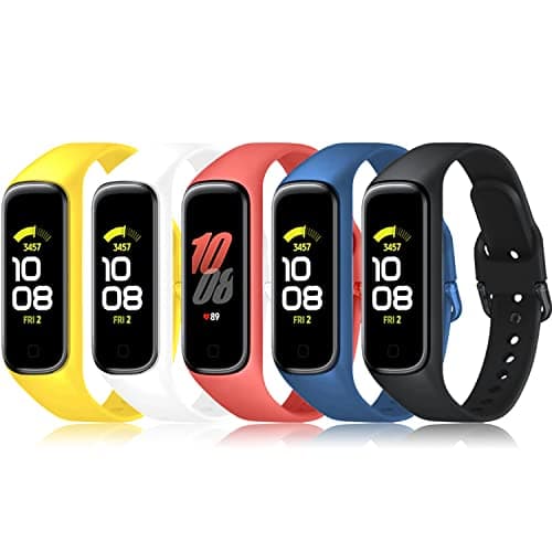 Image of 5 Pieces Straps Replacement Compatible with Samsung Galaxy Fit 2, Bands for Samsung Galaxy Fit 2 Bracelet Wristbands Wristband Silicone Strap Bracelets for Galaxy Fit2 SM-R220 Straps (5 Colors)