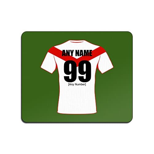 Image of Personalised Gift - Saint Helens Mouse Mat (Rugby League Design Theme, Colour Options) - Any Name/Message on Your Unique Pad MouseMat MousePad - St The Saints
