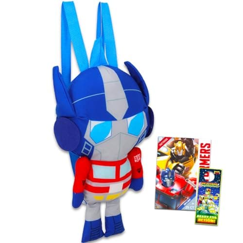 Image of Transformers Optimus Prime Plushie Set - Bundle with 16" Optimus Prime Plush Doll with Carrying Straps Plus Tattoos, More | Transformers Gifts for Kids, Boys, Girls
