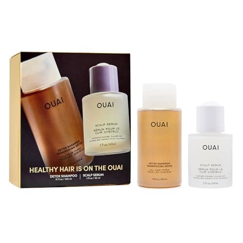 Image of Healthy Hair Is On The OUAI - Detox Shampoo + Scalp Serum Gift Set – Limited Edition Hair Care Duo for Deep Cleansing + Hydrated Scalp – Clarifying Shampoo + Balancing Scalp Serum