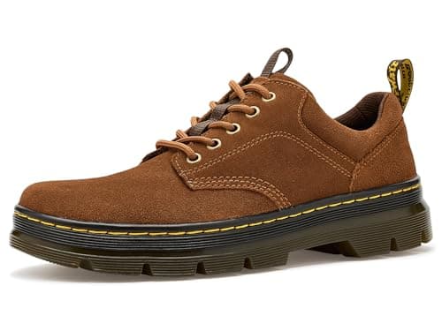 Image of Dr. Martens Unisex-Adult 1461 Sr StFood Service Shoe, Desert Brown Greasy Suede, 10 Women/9 Men