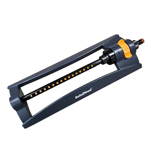 Image of Garden Lawn Watering Sprinkler - Oscillating Bar Hose Sprinkler with Adjustable Spray Range, Covers Up To 336 sqm - Grass Irrigation Tool - Hozelock & Gardena Hosepipe Compatible - Leakproof & Durable