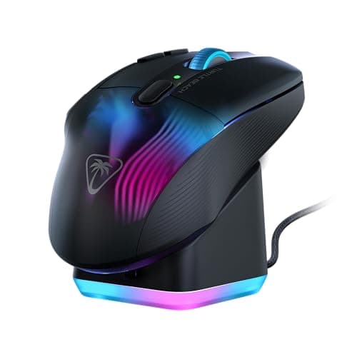 Image of Turtle Beach Kone XP Air Black – Wireless Customizable Ergonomic RGB Gaming Mouse, Bluetooth, 19K DPI Optical Sensor, 100h Battery & Charging Dock, AIMO RGB Lighting, 4D Wheel