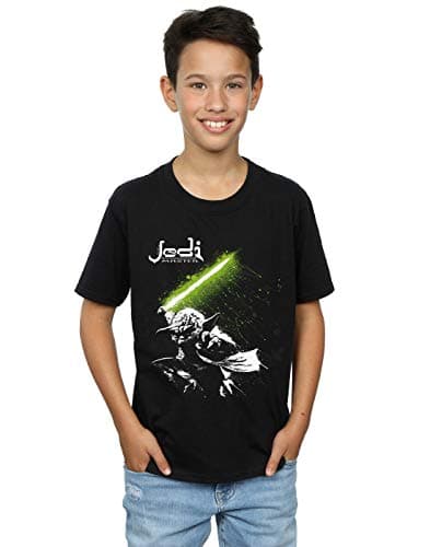Image of Star Wars Boys Yoda Jedi Master T-Shirt Black 7-8 Years