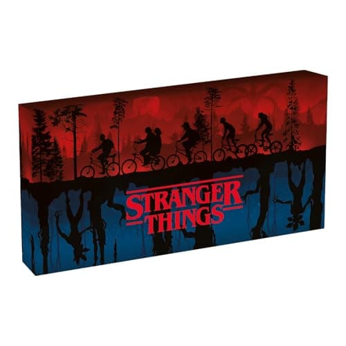 Image of Pyramid Stranger Things Light Up Canvas 30cm x 15cm, LED Letterbox Wall Art, Illuminated Netflix Series Canvas for Fans