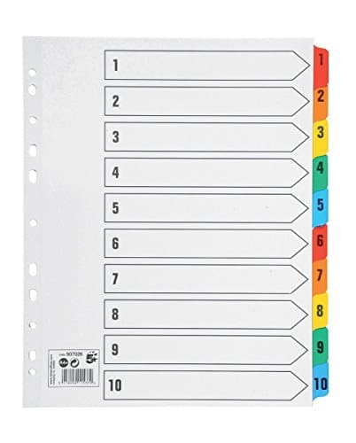 Image of 5 Star Maxi Index Extra-wide 230 micron Card with Coloured Mylar Tabs 1-10 A4 White