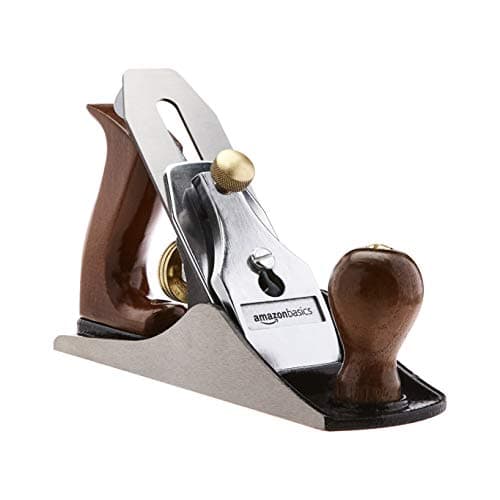 Image of Amazon Basics No.4 Adjustable Universal Smoothing Bench Hand Plane – 2-Inch (50.8 mm) Blade and Wooden Handles for Precision Woodworking, Brown