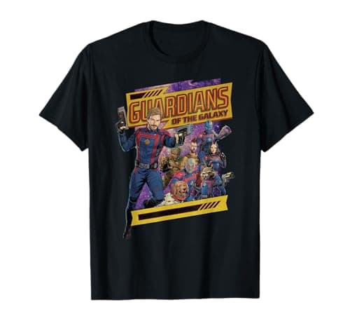 Image of Marvel Guardians of the Galaxy Volume 3 Comic Style and Logo T-Shirt