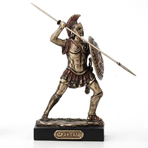 Image of Veronese Design 4 7/8" Spartan Warrior Miniature Figurine Hand Painted Resin Statue