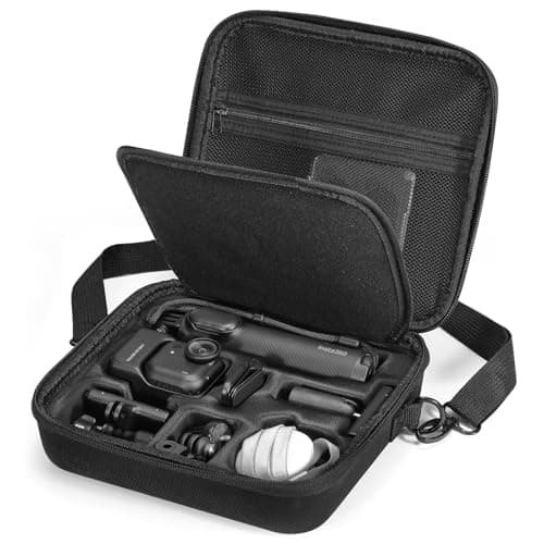 Image of AMAZEAR Carry Case for Insta360 Go Ultra Accessories, Insta 360 Go-Ultra Portable Travel Bag with Shoulder Strap Hard Case for Protection, Organization, and Storage, Water-Resistance, Black