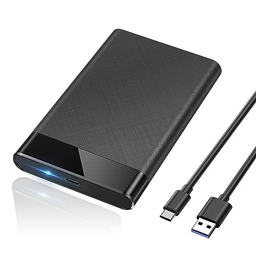 Image of POSUGEAR 2.5 Inch Hard Drive Enclosure, 6Gbps USB C 3.1 to SATA III HDD Enclosure, Tool Free SSD Case for 7mm/9.5mm 2.5 "SSD HDD with UASP LED Lamp Compatible with Toshiba Samsung WD PS4 Xbox PC TV