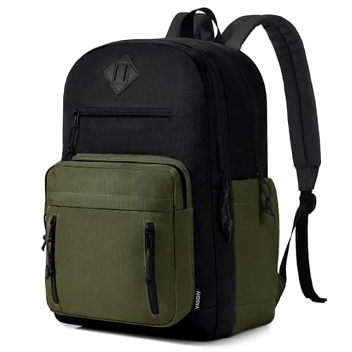 Image of VASCHY School Bag,Lightweight Dual Compartment School Backpack for Teen Boys Girls Water Resistant Unisex 15.6inch Casual Rucksack for Mens/Womens/College/Work/Travel, Bi-color