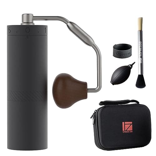 Image of 1Zpresso X-Ultra Manual Coffee Grinder-Midnight Black, Well-built Sturdy Metal Body, Assembly Stainless Steel Burr, Numerical External Setting, Magnet Catch Cup, Faster Grind Efficiency Portable Mill