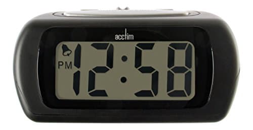Image of Acctim Auric Digital Alarm Clock Superbrite® Crescendo Alarm Large LCD Display Black