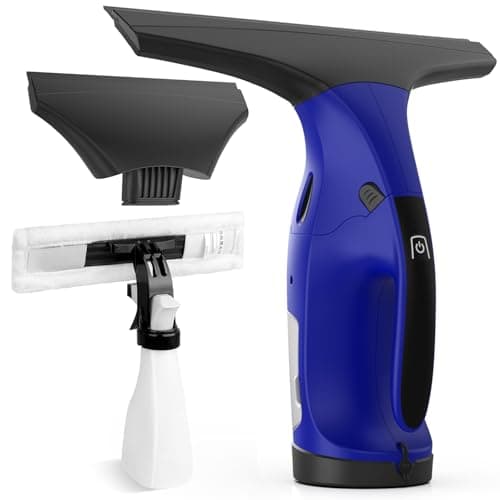 Image of Eave Window Vac Kit, Upgraded Cordless Window Vacuum with 17cm & 28cm Suction Nozzles, Electric Window Cleaner with 40min Runtime and 270ml Water Tank, Suitable for Windows, Mirrors, Bathroom,WC09(BL)