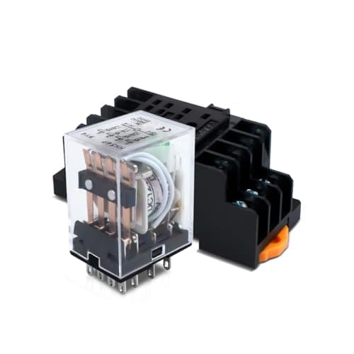 Image of Innfeeltech 1 Pcs DC 12V Electromagnetic Power Relay with, 14 Pin 5A Coil Relays with Sock Base HH54P
