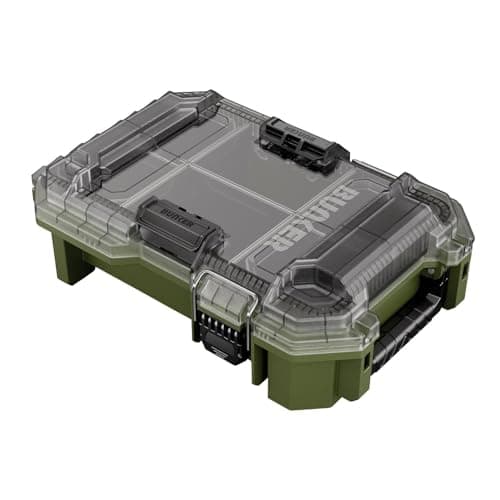 Image of BUNKER Load-Up Half Organiser Tool Box 393mm - IP65 Water & Dust Resistant, High-Impact Storage, Transparent Lid, Carry Handle, Modular Tool System