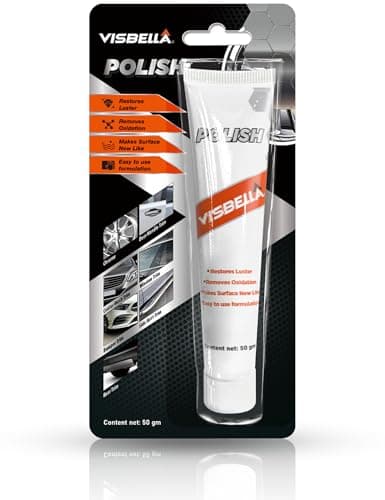 Image of Visbella Metal Polish Paste, Restorer and Protectant, Scratch Remover, Removes Oxidation, Tarnish & Stains & Protects Surfaces, Works on Stainless Steel, Chrome, Aluminum, Jewelry, Silver 50g